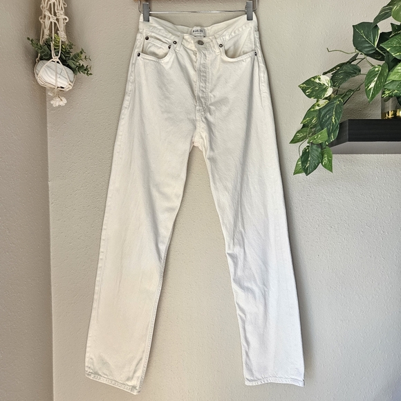AGOLDE White 90's Denim Pants Ivory Size 27 Minimalist Quiet Luxery Relaxed Fit - Picture 11 of 14